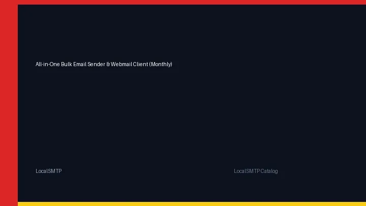 All-in-One Bulk Email Sender & Webmail Client (Monthly) by LocalSMTP with price and secure checkout details